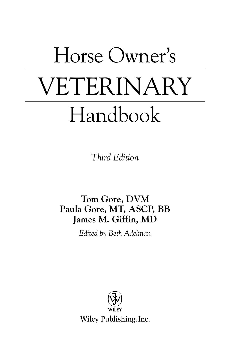 horse owners veterinary handbook, 3rd edition unknown horse owners veterinary handbook, 3rd edition unknown